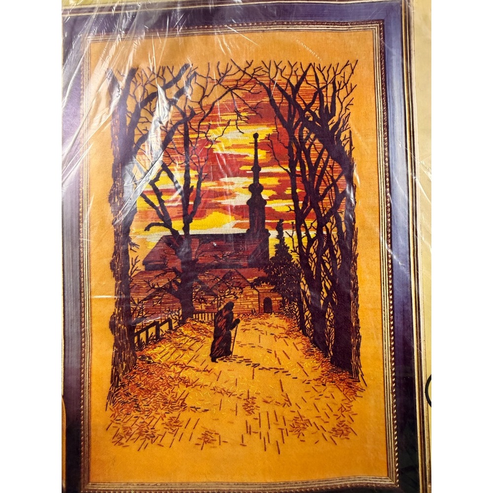 Vintage Paragon Evening Prayer Crewel Embroidery Kit 0214 Adele Veres 1975 16x24 - Picture 4 of 6